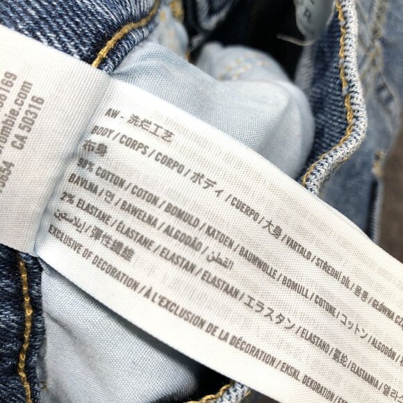 Abercrombie & Fitch Mom Jean Womens Size 4 / 27 Blue Distressed Ripped Stretch - Picture 9 of 9